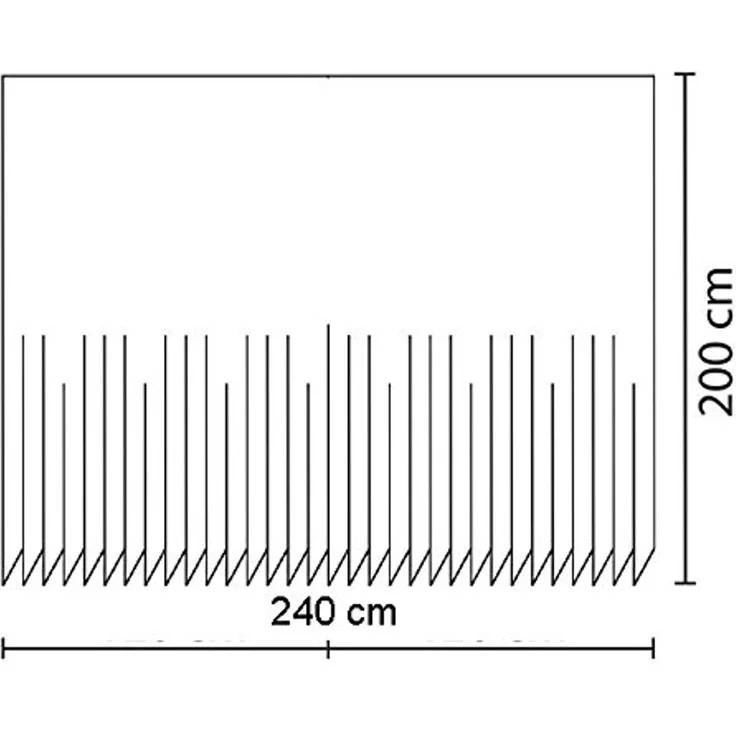 Ekershop Duschvorhang Textil Daisy Gänseblümchen Weiß und Gelb für Duschstange Breite 240 cm (inkl. Ringe), Höhe 200 cm, wasserabweisend, waschbar, bügelbar – Bild 2