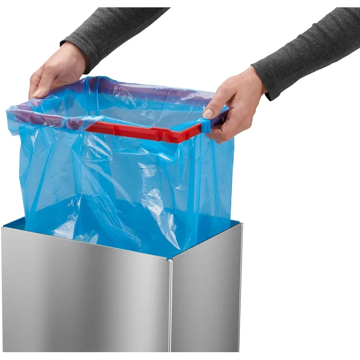 Hailo 'Big-Box Swing XL' Standmülleimer mit selbstschließendem Schwingdeckel, Stahlblech, 52 Liter, Edelstahl – Bild 4