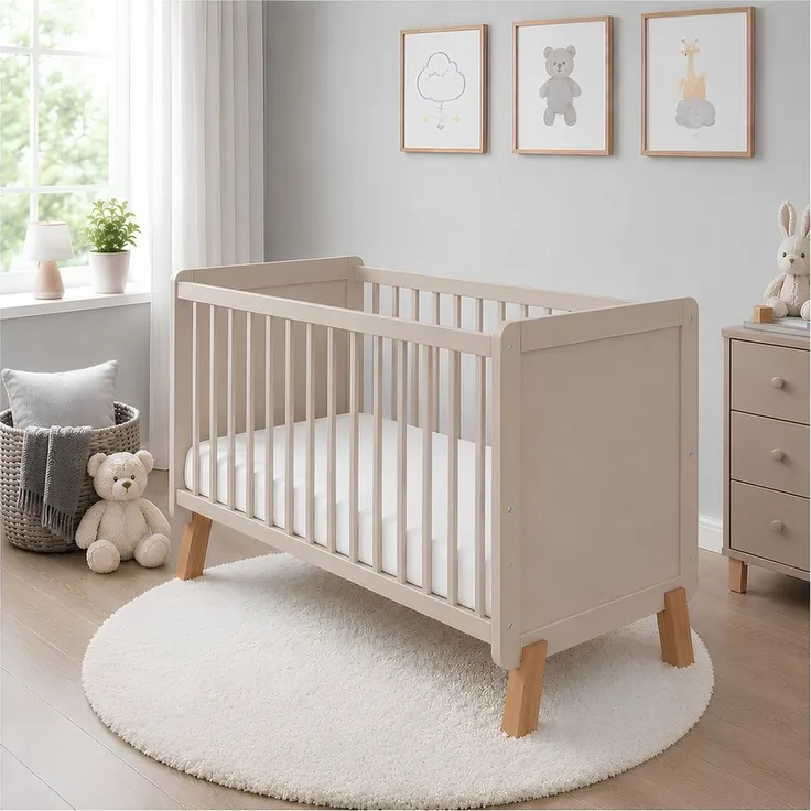 Baby-Delux Babybett Lou Schutzgitter umbaubar, Kinderbett Gittebett 60x120 Barriere Matratze