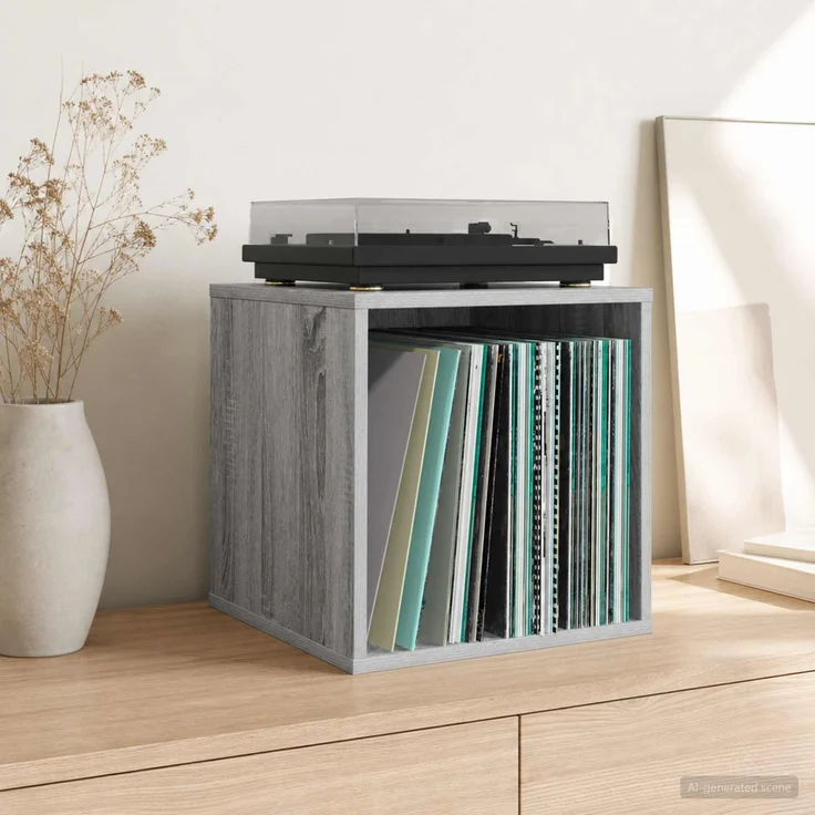 vidaXL Vinyl Album Box 2 stk. Sonoma-Grau 37 x 36,5 x 38 cm 8012853 – Bild 1