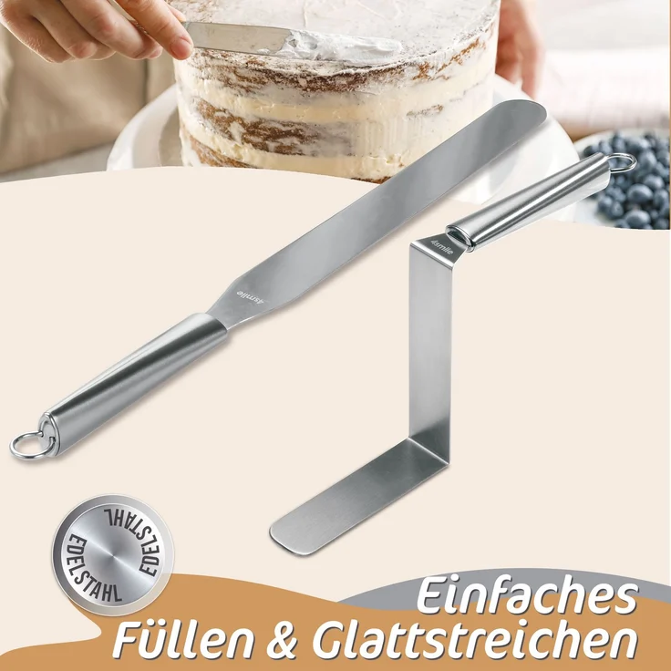 Aurelia Home Torten-Zubehör-Set mit Backring 15 cm – Schneider, Heber und Dekowerkzeug – Bild 5
