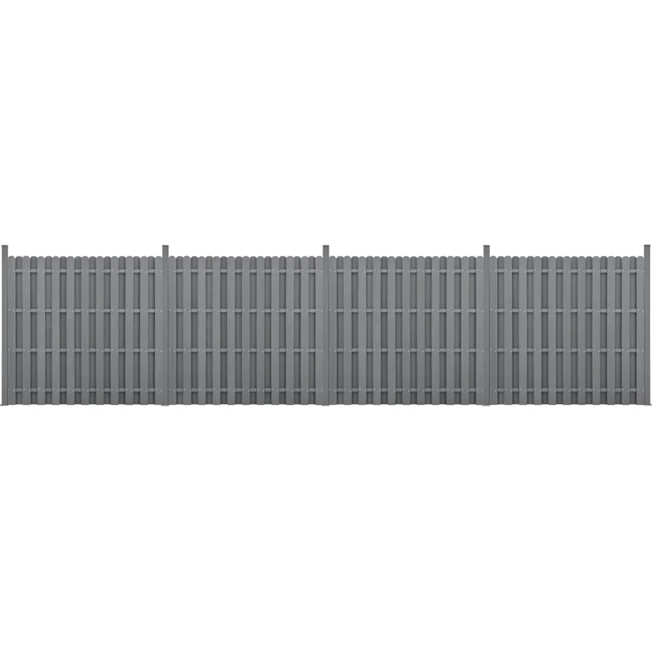WPC Gartenzaun Langero 185x747 cm Grau neu. holz – Bild 1