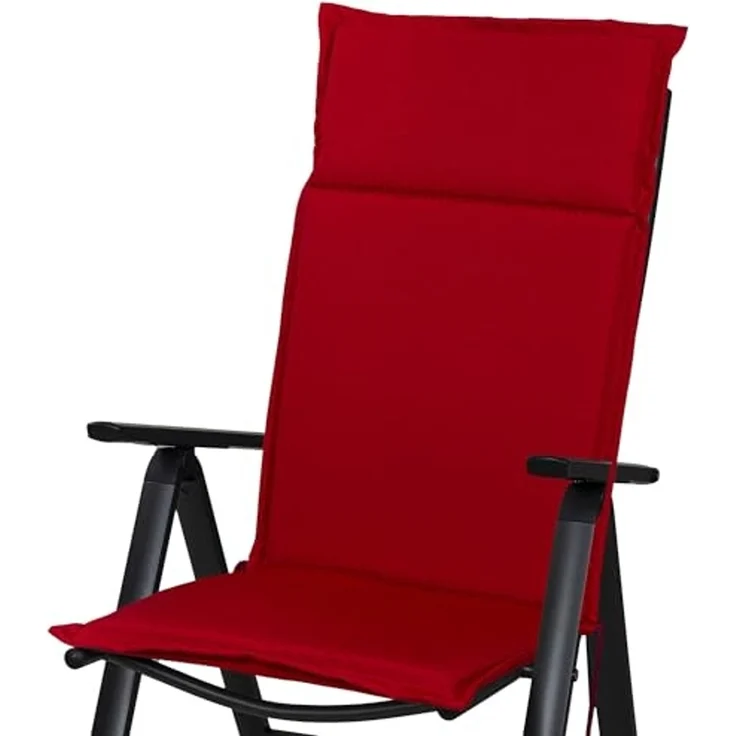 Sun Garden Polsterauflage Hochlehner Esdo 50234-311 rot 121x47x4 cm Sun Garden, (1 St), mit Bindebändern – Bild 2
