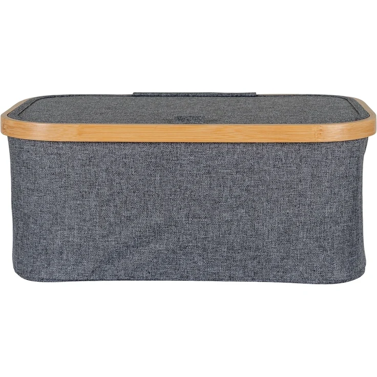 Allzweckkorb >Noto< in Dunkelgrau, Bambus, Polyester - 26x16x38cm (BxHxT) – Bild 6