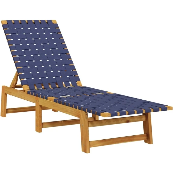 vidaXL Sonnenliege Dunkelblau Massivholz Akazie und Stoff 366509 – Bild 6