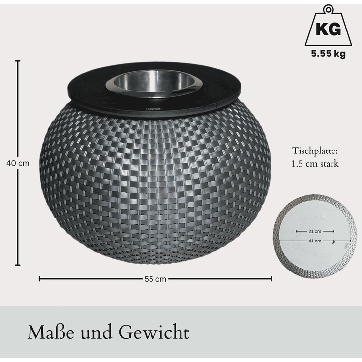 COOTAB Cooler Table MILANO 3-in-1 Loungetisch mit Edelstahl-Kühler - Champagner – Bild 5