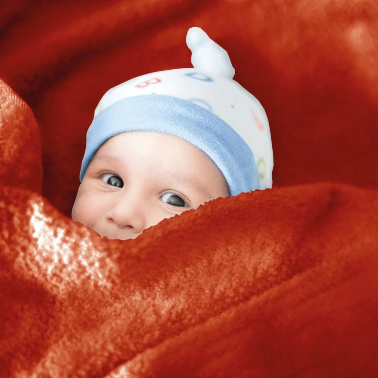 Babydecke Krabbeldecke Schmusedecke Kuscheldecke für Kleinkinder, flauschig weich nach ÖKO-TEX Standard 100 in vielen verschiedenen Ausführungen verfügbar in vielen Grüßen und Farben (ca. 80x120 cm / terracotta - ochre) – Bild 2