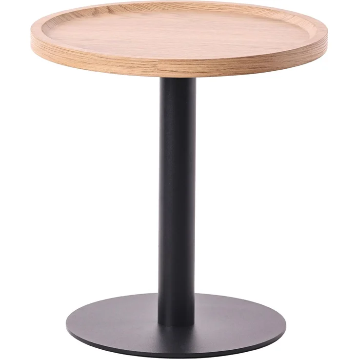 CLP 2er Set Beistelltische Aspen runde Tischplatten mit schwarzem Metallgestell,natura – Bild 5