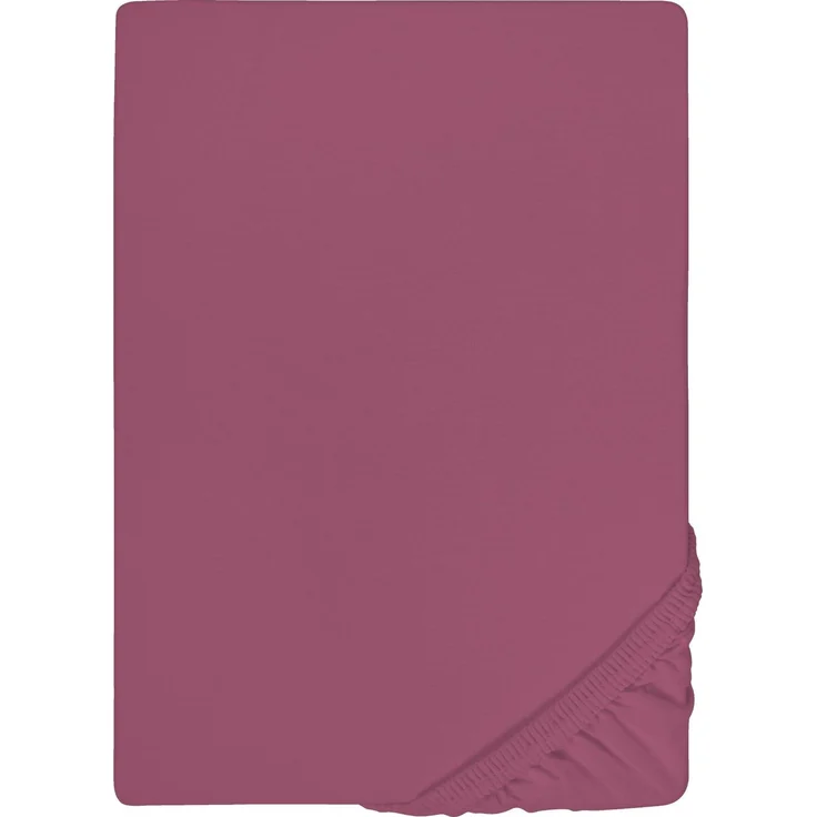 biberna Jersey-Elastic-Spannbetttuch 0077866, brombeer, 1x 90x190 cm - 100x220 cm – Bild 5