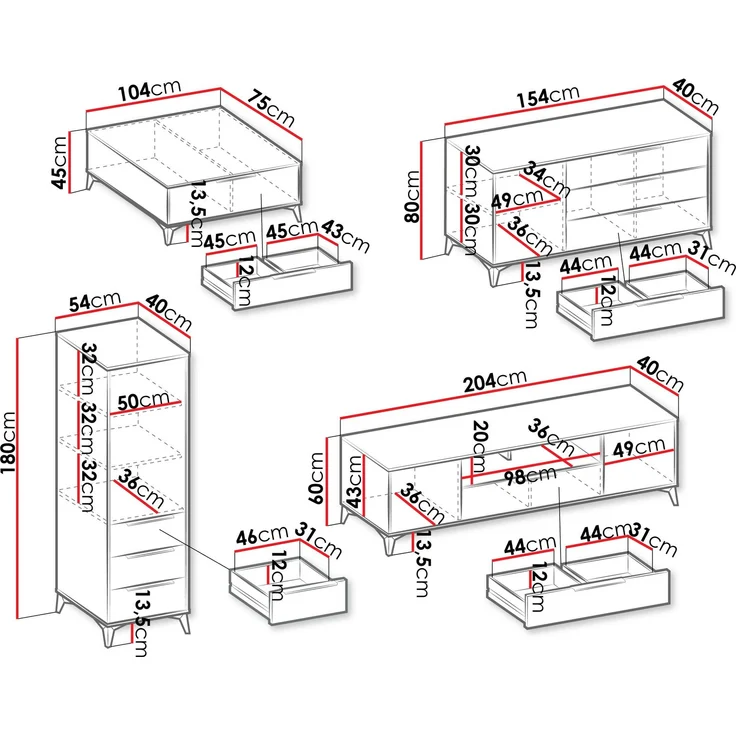 Wohnzimmer-Set Xylix Bis I (Farbe: Nuss Okapi) – Bild 9