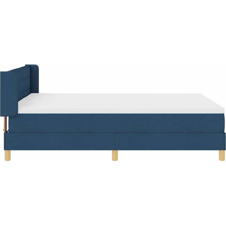 vidaXL Boxspringbett mit Matratze mit Kopfteil Blau 200 x 140 cm Stoff 3341236 – Bild 4
