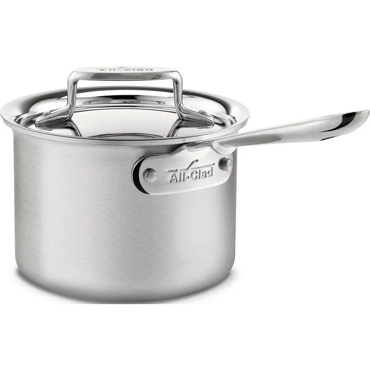 All-Clad BD55202 D5 Brushed 1810 Stainless Steel 5-Ply Bonded Dishwasher Safe Sauce Pan Cookware, 2-Quart, Silver