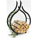 Kaminholzregal Flamme Kaminholzständer 78 cm Holzkorb Kaminholzhalter Holzregal