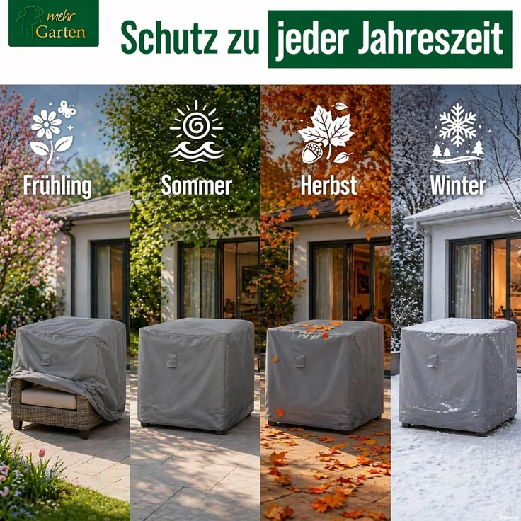 mehr Garten Gartenmöbel-Schutzhülle Premium, Premium Loungesessel-Abdeckung: 85(B)x85(T)x80(H) cm I Robuste Schutzh – Bild 6