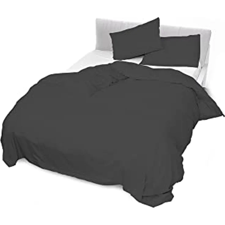 Italian Bed Linen Satin Stripes Bettbezug, Doppelte, Schwarz – Bild 4