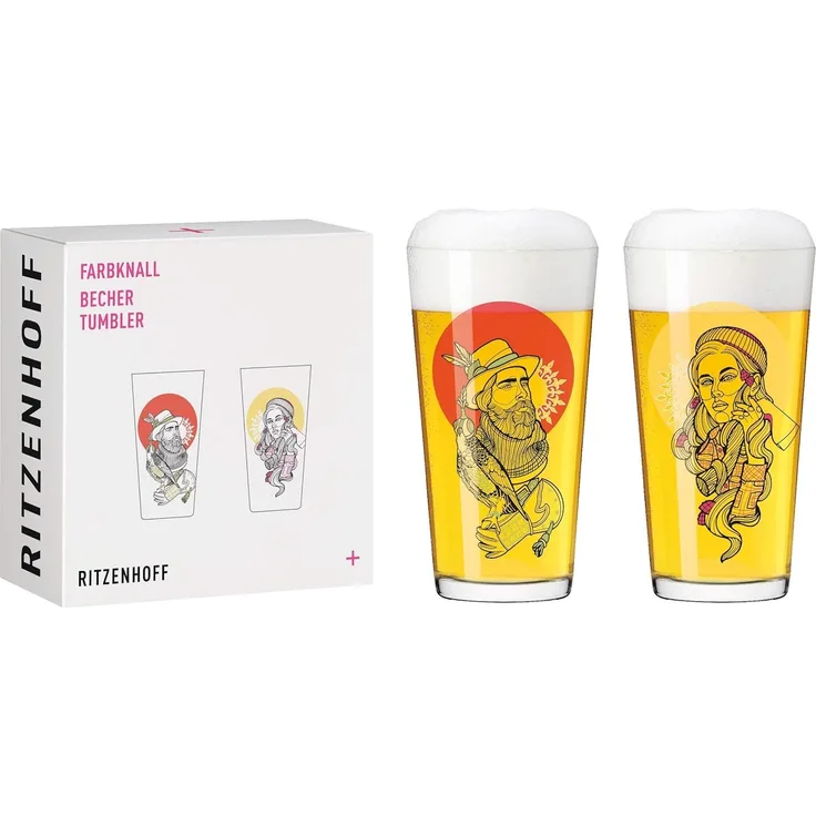 Ritzenhoff Bierglas Set Farbknall Becher 2er-Set 002