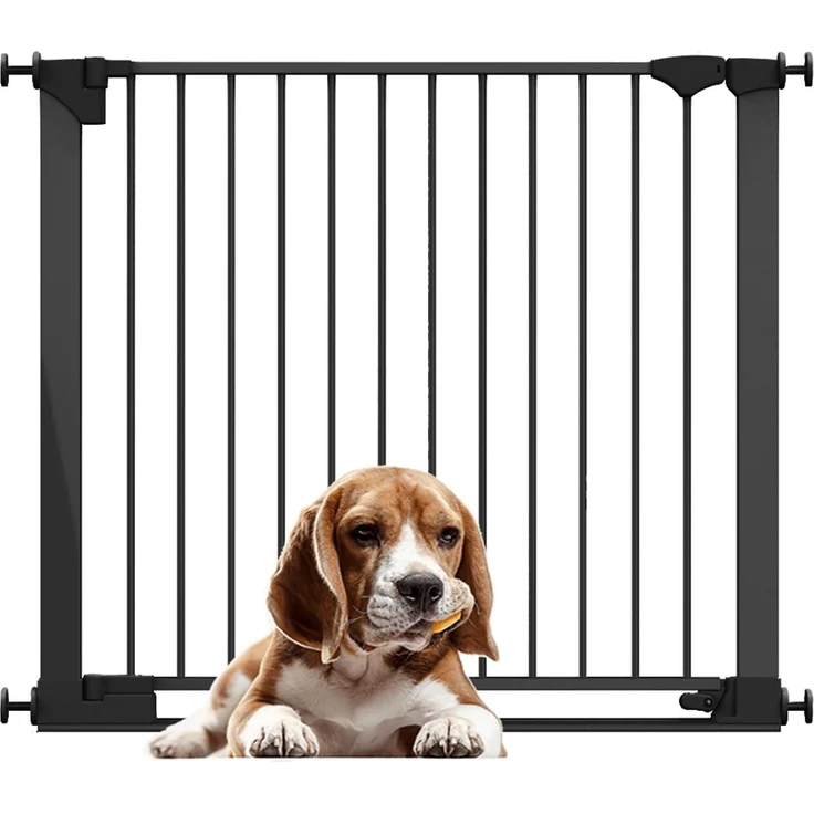 Bettacare Sicherheitsstuffen Haustiergitter, Schwarz, 96cm - 103cm, Extra Niedrige Durchgangshöhe, 81cm Extra Breite Türöffnung, Einteiliges Extra Breites Gitter für welpen und Hunde – Bild 1