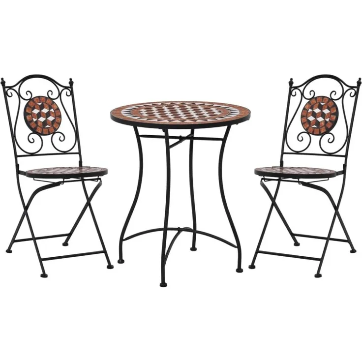 vidaXL 3-tlg. Bistro-Set Mosaik Keramik Terrakotta 279689