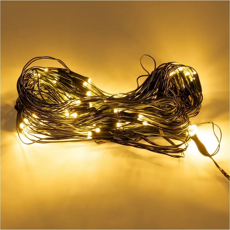 Spetebo LED-Lichternetz LED Lichternetz 1,5 m / 100 LED - Batterie, 100-flammig, Garten Deko Lichervorgang – Bild 3