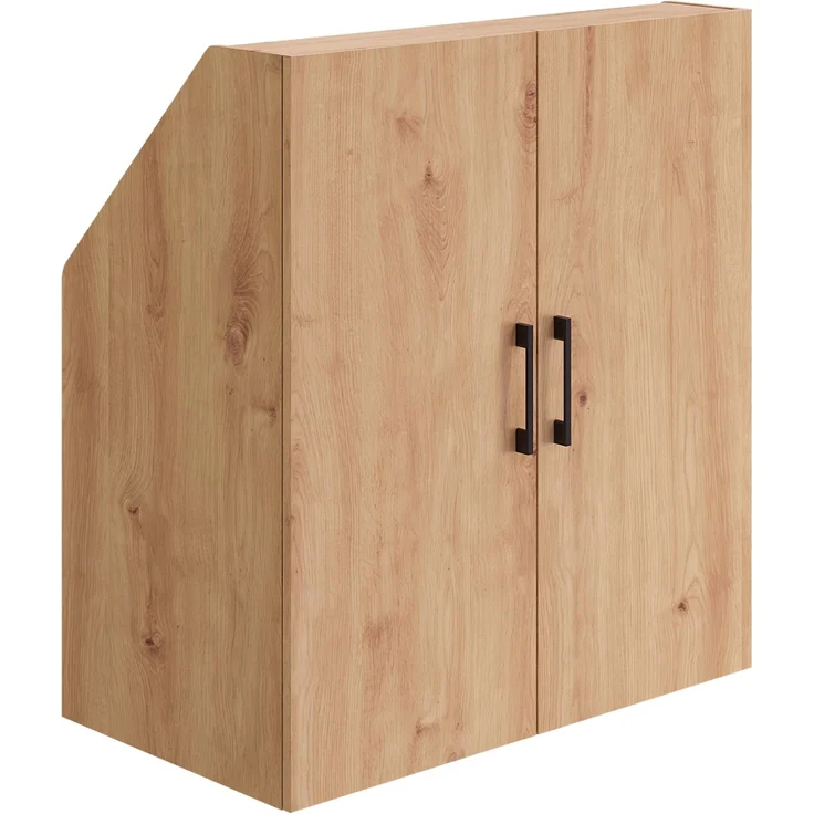 Bellamio 'Aland' Dachschrägenregal mit Türen, Eichenoptik, 100x52x90 cm, Schrank für Dachschräge mit 3 Fächern – Bild 1