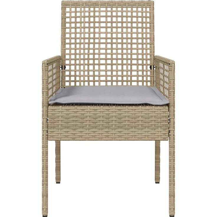 vidaXL Gartenstuhl mit Kissen 2 pcs Beige 55 x 53 x 85 cm Poly-Rattan 42003448 – Bild 4