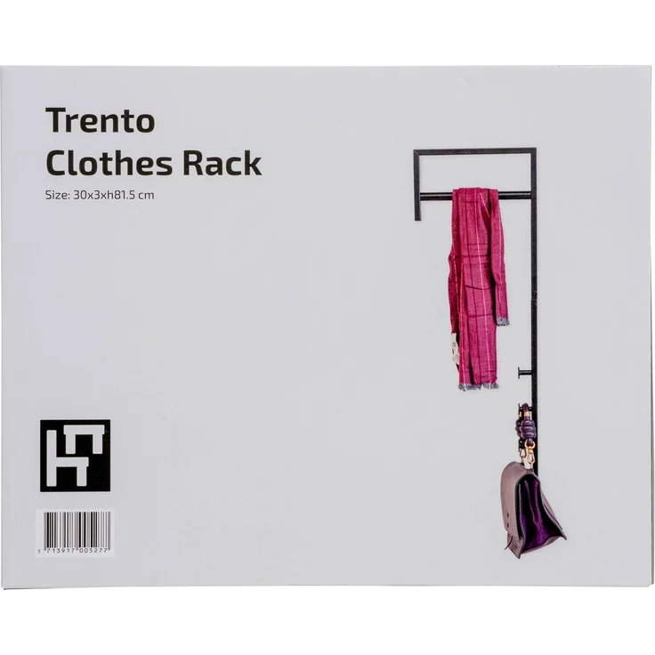 Garderobe >Trento< in Schwarz, Metall - 3x82x30cm (BxHxT) – Bild 3