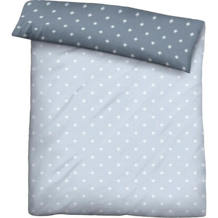 biberna Mako-Satin Bettbezug Mix & Match 0636046 STERNE 1x 200x200 cm, taupe, blau, 1x 155x220 cm – Bild 3