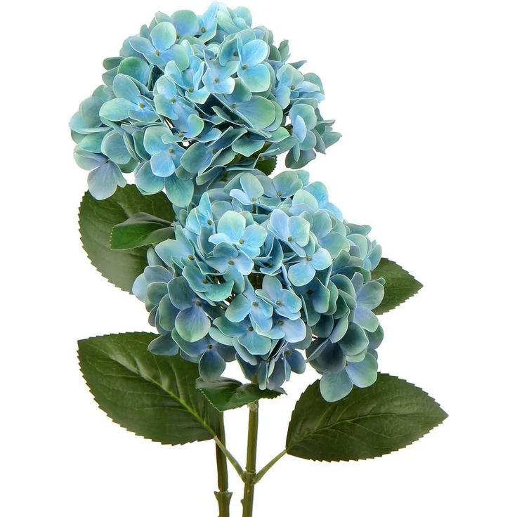 Künstliche Hortensie Blumen Real-Touch Kunstblumen Hydrangea Deko 2 Stück blaue – Bild 1