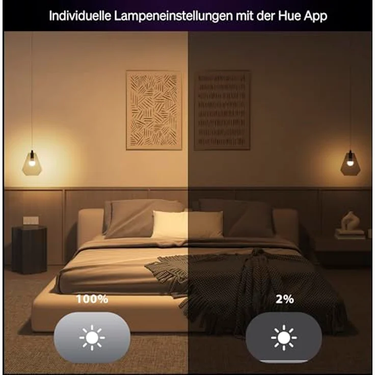 Philips Hue Essential Smart LED A60 Lampe, Weiß und Farbig, E27 Fassung, 8W, 2200K-6500K, 806 Lumen, dimmbar, funktioniert mit Alexa, Google Assistant, und Apple Home, 1er Pack – Bild 7