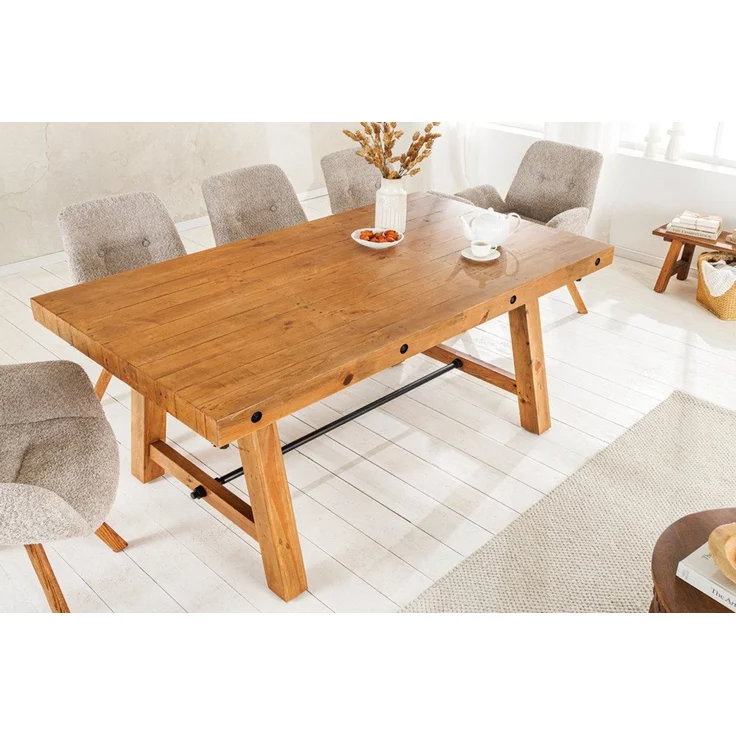 riess-ambiente Esstisch FINCA 300-400cm vintage braun (Einzelartikel, 1-St), recyceltes Pinie-Massivholz · inkl. 2 Ansteckplatten · bis 16 Personen – Bild 3