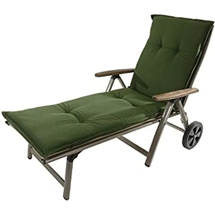Sun Garden Liegenauflage Rollliege Naxos/Rio 50318-201 dunkelgrün 190 x 60 x 6 cm Sun Garden, (1 St), Halteband verstellbar mit Bindebändern Halteband Gummi