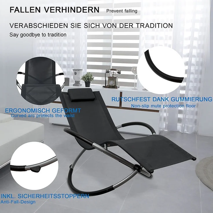 Sonnenliege grau mit Tisch Polyrattan Gartenlounge Terrasse Liegestuhl Relax – Bild 7