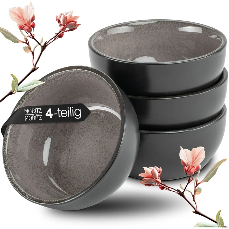 Moritz & Moritz VIDA 4tlg Miso Schalen Anthrazit – Bild 1