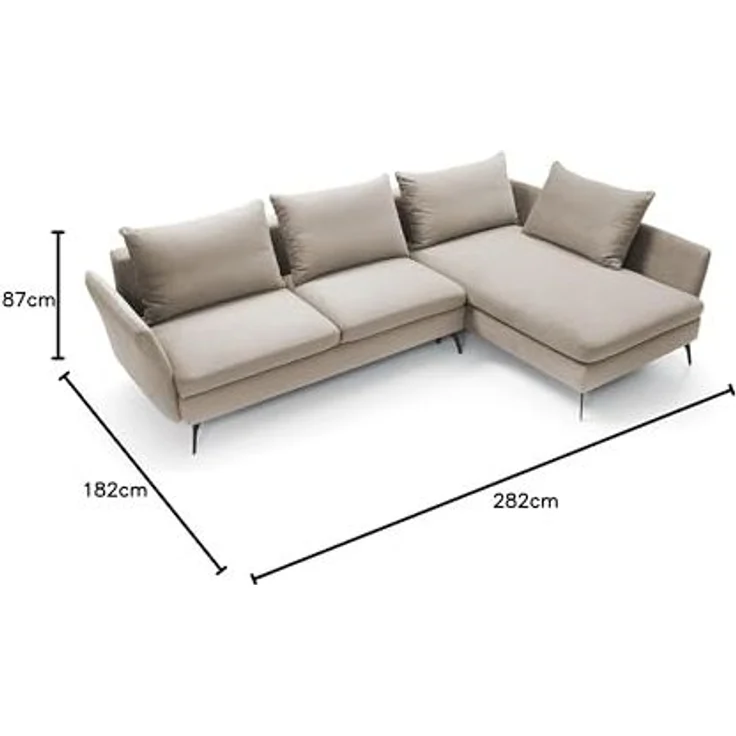 Ecksofa DEMISBAL mit Schlaffunktion, Bettkasten, Beige, linksseitig – Bild 3