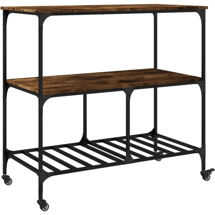 vidaXL Küchenwagen Räuchereiche 100x50x95 cm Holzwerkstoff 842308 – Bild 9