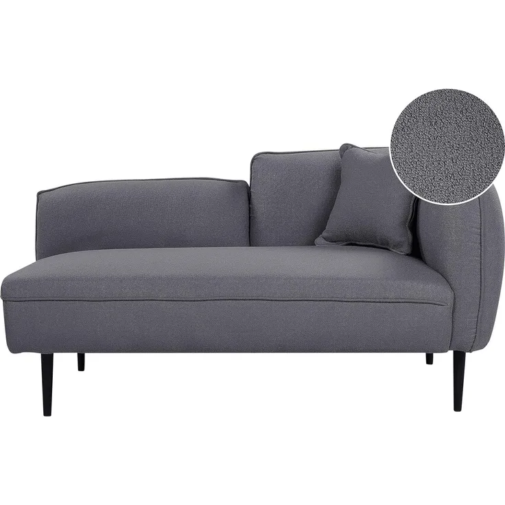 Chaiselongue Bouclé dunkelgrau rechtsseitig CHEVANNES