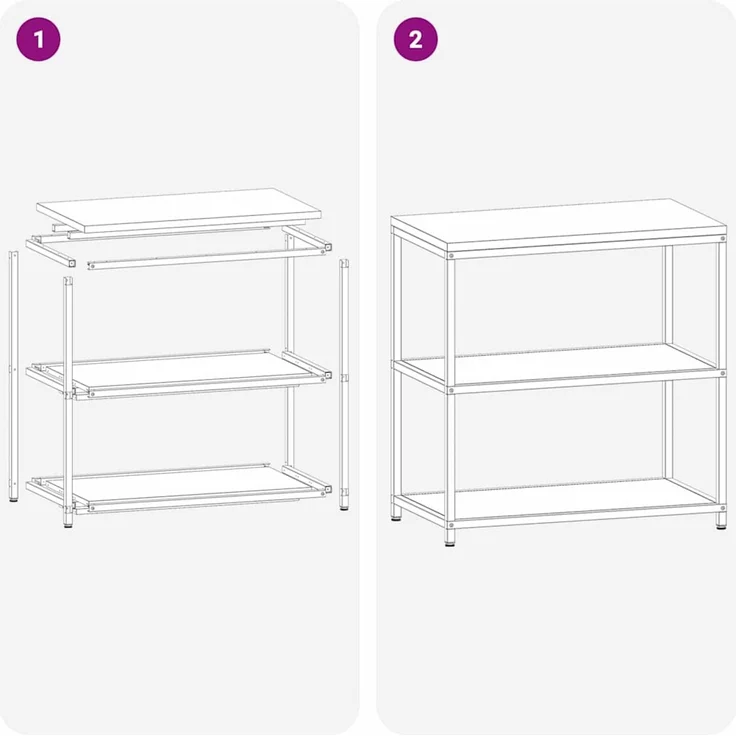 vidaXL Küchenregal HATTEM Silber 90 x 50 x 92 cm Stahl 874959 – Bild 10
