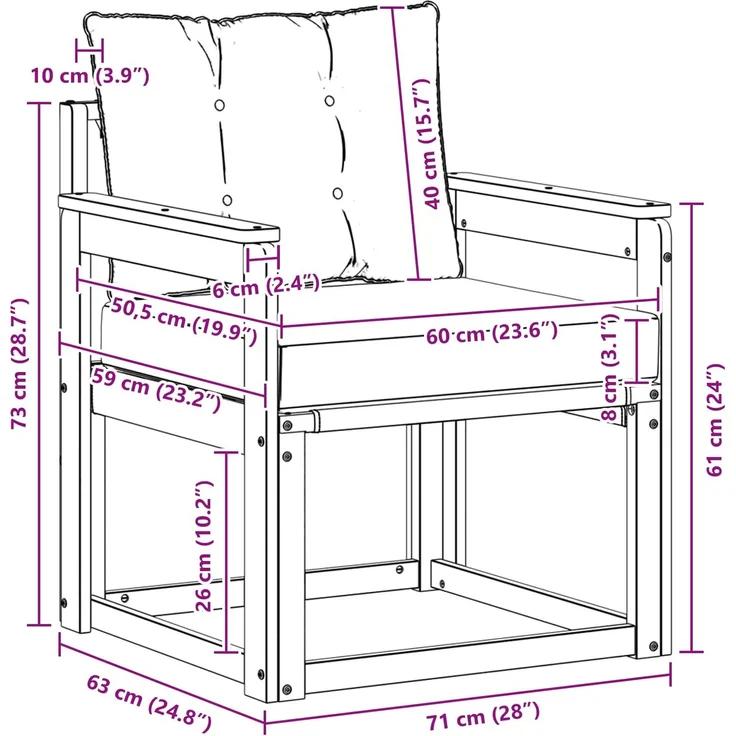 vidaXL 2 Stück Outdoor-Sofagarnitur Massives Akazienholz und Textilene 3436292 – Bild 8