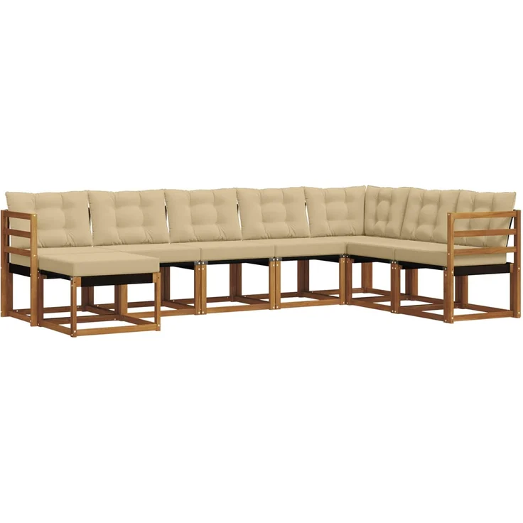 vidaXL Outdoor-Sofagarnitur 8 stk. 8-Sitzer Natur und Beige 3368944 – Bild 2