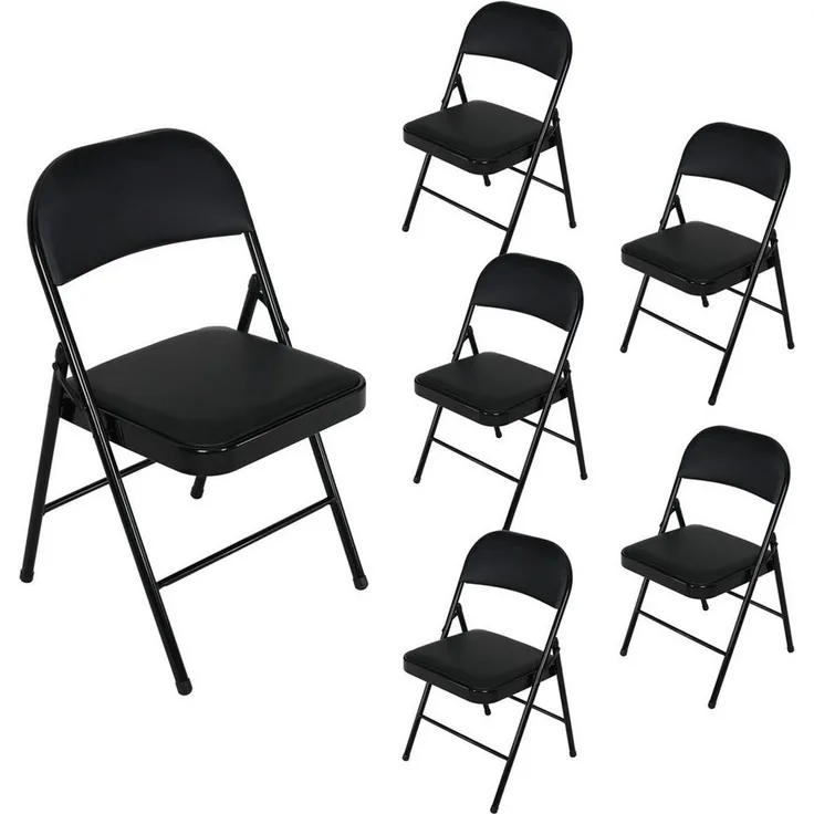 HTI-Living Klappstuhl Klappstühle 6er Set Wedigo Schwarz (Set, 6 St), Küchenstuhl Campingstuhl Bestuhlung Events