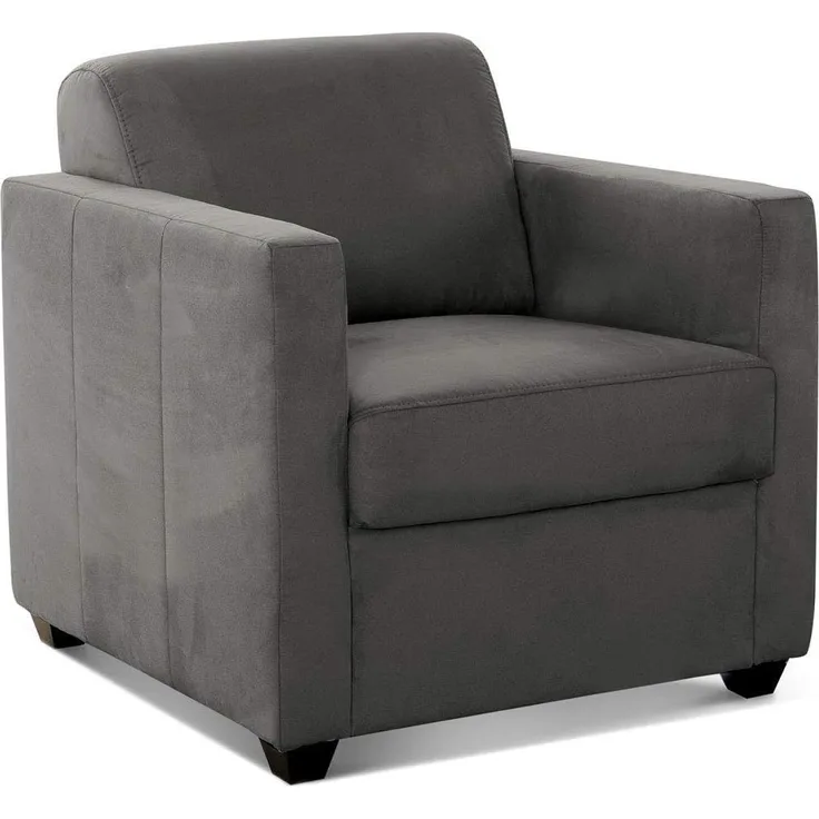 Cavadore Sessel Camerus mit Federkern / Polstersessel im trendigem Design / 78 x 80 x 83 / Mikrofaser: steel