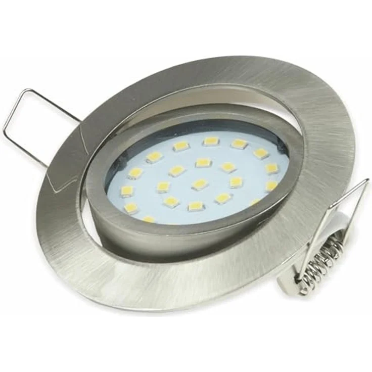 LED Einbauleuchte, 3W, 370lm, Ø71mm, Edelstahl, flach, schwenkbar – Bild 3