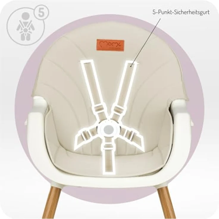 MoMi Kinderstuhl Reki, 2in1 Hochstuhl mit 5-Punkt-Gurt bis 20 kg – Bild 7