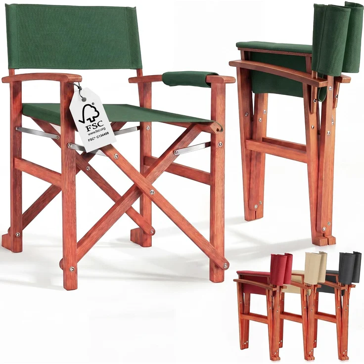 CASARIA® Regiestuhl aus FSC® Eukalyptusholz Grün – Bild 1