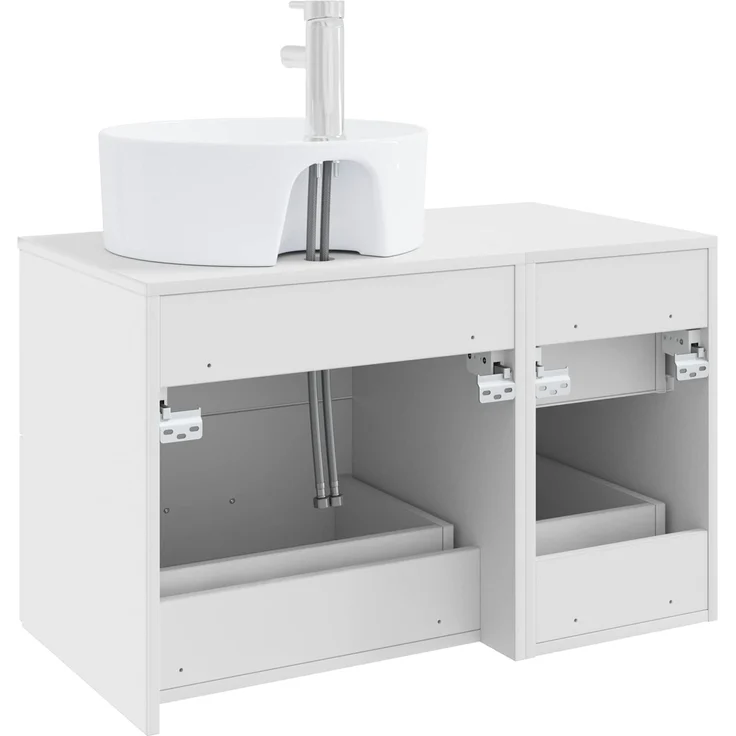 vidaXL Badezimmerschrank-Set 2 stk. Weiß 79,5 x 44,5 x 82 cm 3403984 – Bild 5