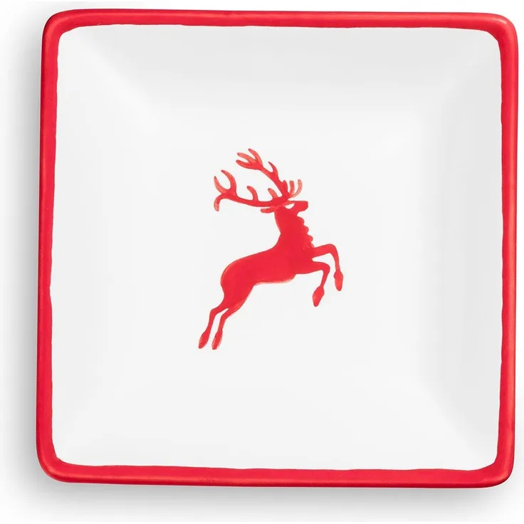 Gmundner Keramik Rubinroter Hirsch, Snackschale (11x11cm)