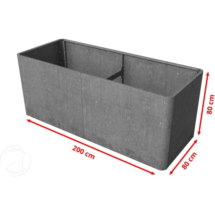 PRIMEYARD Cortenstahl Hochbeet Mario 200x80x80 cm inkl. Lochboden, Rost-Optik – Bild 5