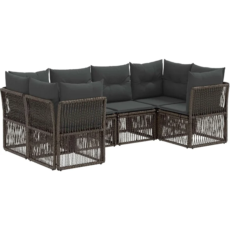 vidaXL Gartensofa-set 6 stk. 6-Sitzer Grau Poly-Rattan 3434333 – Bild 1