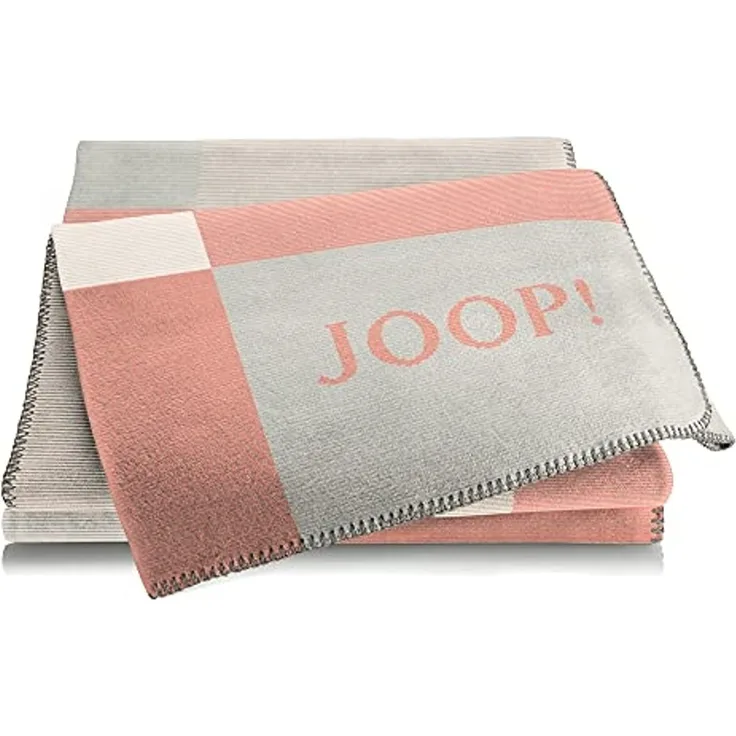 JOOP Wohndecke Mosaic|150x200 cm| orange-silber