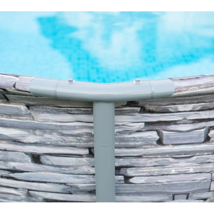 Summer Waves 'Elite' Frame Pool, Komplettset mit exklusivem Zubehör, Steinoptik mit Mosaikmuster, Ø 427x107 cm – Bild 8
